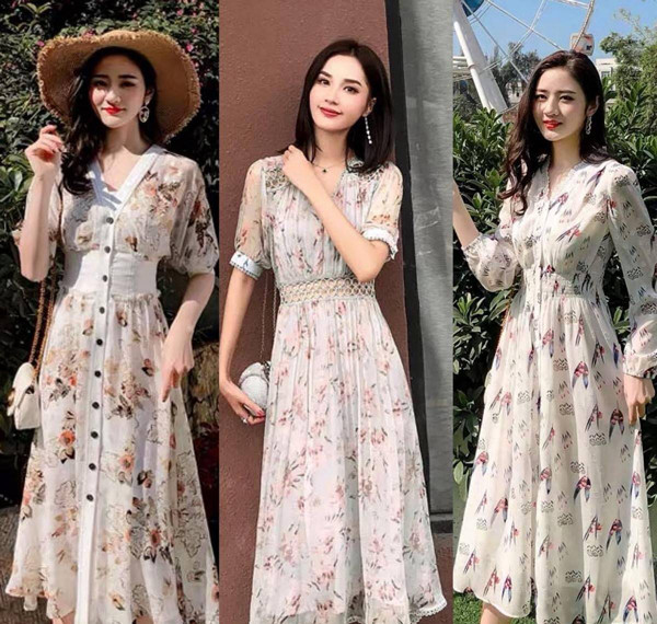 Điểm mạnh của thiết kế này là giúp tạo tỷ lệ cơ thể ba-bảy, thu hút sự chú ý vào vóc dáng thay vì những điểm nhấn trên trang phục. Hơn nữa, váy hoa vốn có nhiều họa tiết, kiểu dáng cơ bản sẽ giúp trang phục không mang lại cảm giác rườm rà, diêm dúa.
