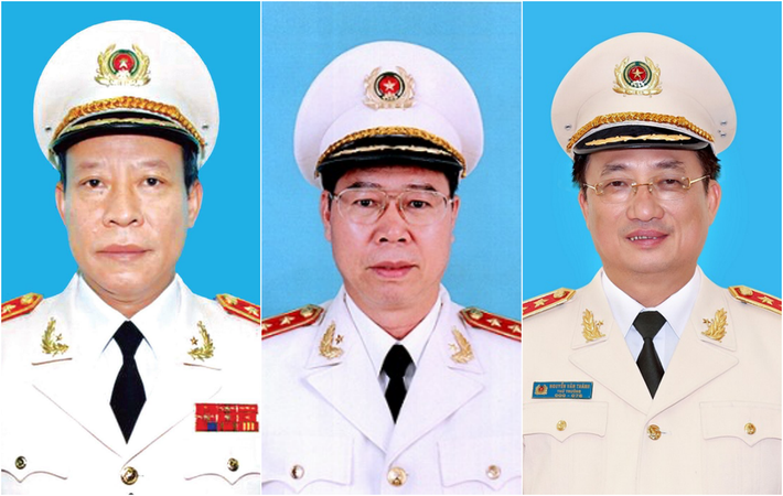 Sau khi các ông Lê Quy Vương, Bùi Văn Nam, Nguyễn Văn Thành thôi giữ chức Thứ trưởng, Bộ Công an hiện còn 6 Thứ trưởng gồm: Trung tướng Trần Quốc Tỏ; Thượng tướng Nguyễn Văn Sơn; Trung tướng Lương Tam Quang; Trung tướng Nguyễn Duy Ngọc; Thiếu tướng Lê Quốc Hùng; Thiếu tướng Lê Tấn Tới. (Ảnh: 3 Ba Thượng tướng vừa thôi chức Thứ trưởng Bộ Công an)