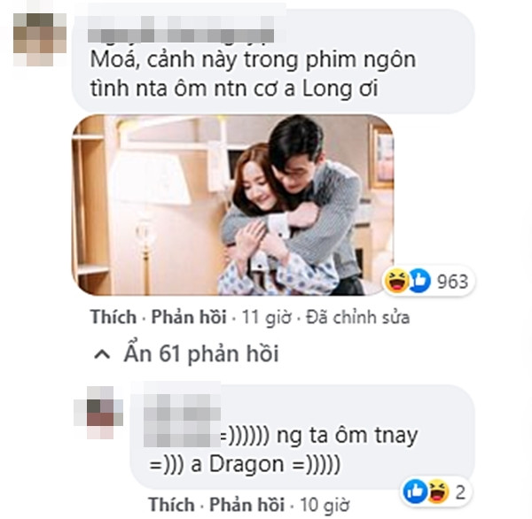 Cảnh ôm của Long - Nam còn bị cho là thua xa màn ôm tinh tế của Park Seo Joon và Park Min Young trong phim Hàn "Thư ký kim sao thế?".