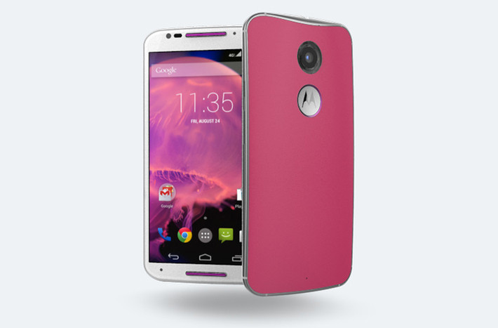 Motorola Moto X (2014): Phiên bản 2014 của Moto X là một trong những chiếc smartphone có thể cá nhân hóa thoải mái nhất nhờ có chế độ dịch vụ Moto Maker độc quyền kèm theo. Bạn có thể chọn một trong số hàng chục màu sắc cho vỏ máy, trong đó có màu hồng rất đẹp được gọi là Raspberry.