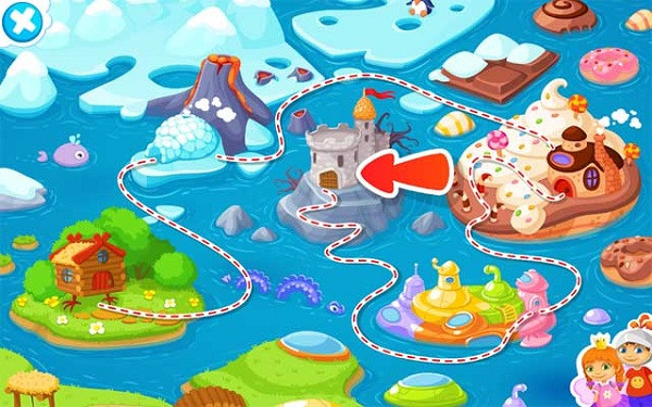 Logic Land: Giống như Toán hay Khoa học, việc nâng cao khả năng Logic vô cùng quan trọng, đặc biệt đối với trẻ đang ở độ tuổi phát triển. Khi trẻ hoàn thành các mức độ của trò chơi, chúng nhận được kho báu và cho phép các nhân vật Jack và Alice tiến tới các hòn đảo.