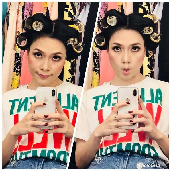 Trước đó, nữ ca sĩ từng khoe ảnh selfie nhắng nhít cùng iPhone X. Ảnh: saostar