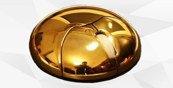 Thiết kế hình tròn độc đáo cùng chất liệu vàng xịn đã khiến Gold Metal Sun trở thành một trong những con chuột máy tính đắt đỏ nhất thế giới. Hiện có giá khoảng 20.000 USD.