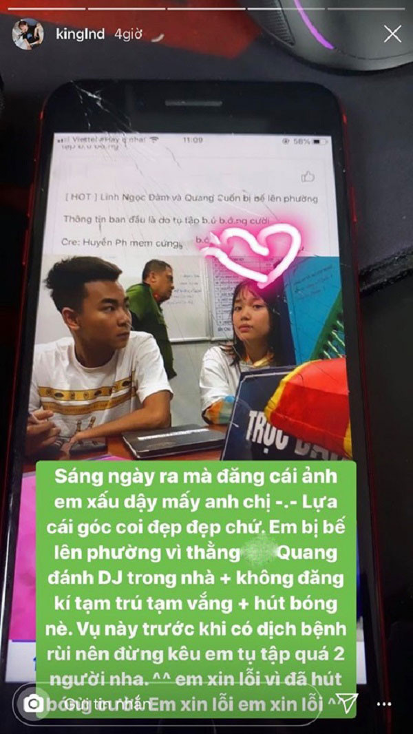 Ngay lập tức, nhân vật chính Linh Ngọc Đàm đã lên tiếng giải thích về vụ việc trên trang cá nhân Instagram của mình. Hot streamer thừa nhận việc cô bị công an mời lên làm việc là có thật nhưng nguyên nhân đến từ người bạn cùng nhà của cô.