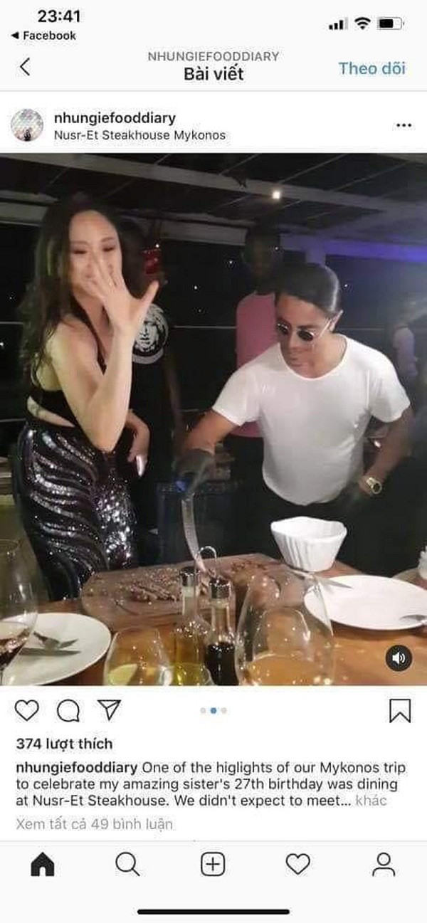 Đồng thời, nhiều ảnh cũ của cô gái được khơi lại, trong đó có bộ ảnh và video chụp với đầu bếp nổi tiếng Nusret Gökçe (biệt danh Salt Bae).