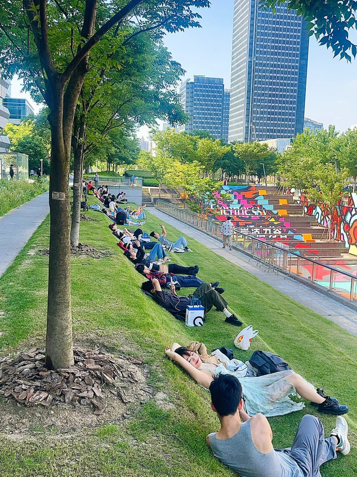Netizen đã bày tỏ sự nể phục với ai đã nghĩ ra thiết kế độc đáo này: "Ước gì Việt Nam công viên cũng có chỗ như thế này", "trông chill quá, mấy ngày mát mẻ và ra đây thì cũng đánh được mấy giấc".