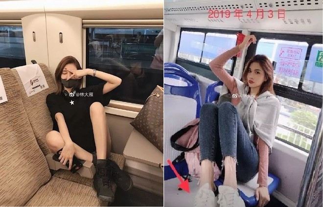 Lâm Đại Nhạn cũng từng bị chỉ trích dữ dội cách đây không lâu khi thản nhiên gác hai chân lên ghế ngồi trên tàu hoả tại Hong Kong để chụp ảnh. Đây không phải lần đầu tiên hot girl tạo dáng phản cảm như vậy ở nơi công cộng. Cô nàng sau đó đã thừa nhận hành vi của mình là vô duyên đồng thời cho biết khi chụp ảnh xong đều dùng khăn giấy lau lại ghê ngồi.