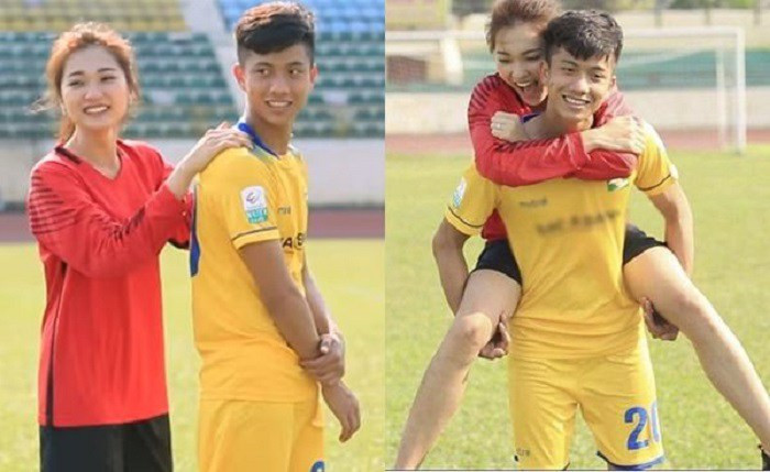 Tuy không công khai yêu nhau mà chỉ nhận là "bạn thân", "bạn tốt", cả 2 thường xuyên bị bắt gặp với những hình ảnh tình tứ, trong buổi tập của CLB Sông Lam Nghệ An trên sân Vinh, Ngọc Nữ còn được nam cầu thủ cõng chạy một vòng sân vận động.