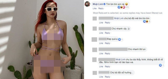 Ngoài việc chia sẻ hình ảnh, Kiều Ly và Nhật Linh còn thoải mái tương tác trên mạng xã hội. Đặc biệt "chú bộ đội" rất chăm chỉ bình luận dưới mỗi bài đăng của hot girl Hà Thành.