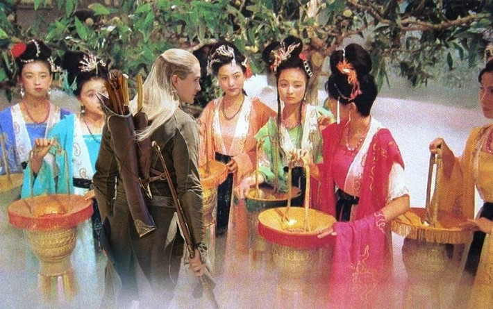 Anh tiên siêu điển trai Legolas đang giao lưu với các tiên nữ cung đình.