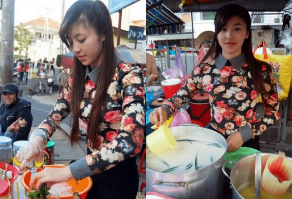 Năm 2013, hình ảnh một cô gái xinh đẹp đứng bán bánh tráng tại Đà Lạt thu hút được sự chú ý của dân mạng. Nhiều người ưu ái đặt cho cô gái cái tên hot girl bánh tráng trộn.