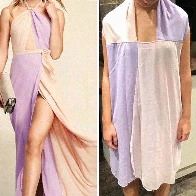 Mua chiếc váy đi dự tiệc nhưng cô nàng này lại được gửi cho một mớ khăn tắm.