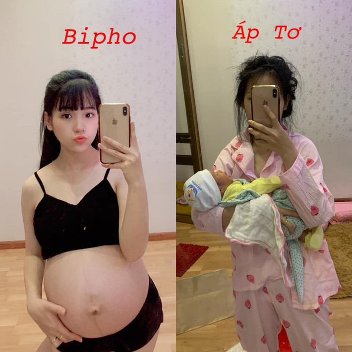 Hình ảnh đối lập hoàn toàn của các bà mẹ khi trước và sau khi sinh con vẫn thường “gây bão” bởi không những mang đến tiếng cười hài hước mà còn lẫn trong đó sự xót xa cho thân phận người phụ nữ. Mới đây, khi My Anh (21 tuổi, hiện đang sống tại Tuyên Quang) chia sẻ một bức ảnh so sánh như thế, cộng đồng mạng lại thêm được phen dậy sóng. Trong bức ảnh ghép giữa khi đang mang bầu xinh đẹp rạng ngời và khi bế con lôi thôi, lếch thếch trong đêm, My Anh viết: “Đây chỉ là một phần lý giải cho câu nói: Cuộc đời con gái 19 năm làm Công chúa, 1 ngày làm Hoàng hậu, 9 tháng 10 ngày làm Quý phi và cả đời còn lại làm Nô tì”. Rất nhanh chóng, chia sẻ của My Anh đã nhận được hơn 14.000 lượt like, gần 3.000 lượt chia sẻ trong một hội nhóm.