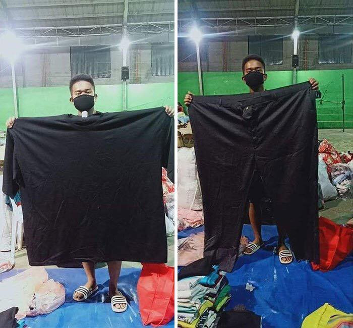 Thậm chí có cả những bộ đồ big size không ai mặc vừa. Có lẽ đây là món quà đến từ Hulk chăng?