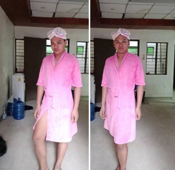 Bộ đồ ngủ màu hồng nổi bật cũng được gửi tới thêm phần đa dạng cho bộ sưu tập "trang phục từ thiện Philippine xuân hè 2020".