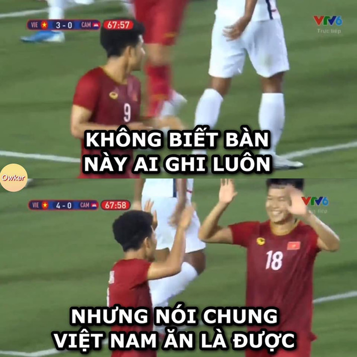 Trong pha quay chậm bàn thắng thứ 4, nhiều người cho rằng Hà Đức Chinh chưa hề chạm chân vào bóng. U22 Việt Nam nâng tỉ số lên 4-0 với pha lập công của ai thì không biết.