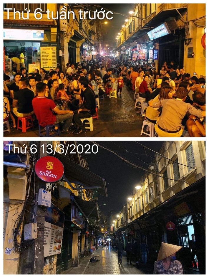 Vẻ khác biệt hoàn toàn của khu phố Tây ở Hà Nội những ngày trước và sau khi dịch Covid-19 bùng phát khiến cộng đồng mạng không khỏi tiếc nuối, mong dịch sớm đi qua, trả lại cuộc sống bình thường.