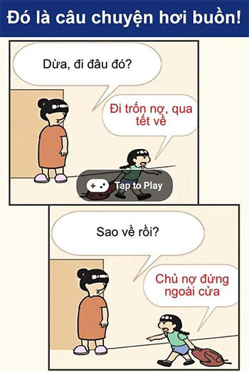 Nội dung hình ảnh của "Câu chuyện khá buồn" gồm 2 mẹ con. Ban đầu con xách balo ra khỏi nhà nhưng sau đó lại quay về ngay với những lý do nghe vô lý nhưng lại cực kỳ thuyết phục.