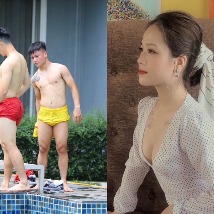 Mới đây, những hình ảnh Quang Hải khoe body bên hồ bơi cùng đồng đội được chia sẻ trên mạng xã hội. Ngoài thân hình săn chắc, nước da khá trắng so với các đồng đội thì hình xăm ở bên ngực phải, sát mép vai của nam cầu thủ cũng khiến người hâm mộ chú ý.