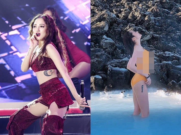 Sao Việt lộ hình xăm ở vị trí "hiểm" khác là ca sỹ Bảo Anh. Không chịu thua đồng nghiệp. Chủ hit "Sống xa anh chẳng dễ dàng" xăm hình ở những vị trí gợi cảm như chân ngực hay dọc đùi phải. Được biết, cô nàng sở hữu đến 6 hình xăm trên cơ thể.