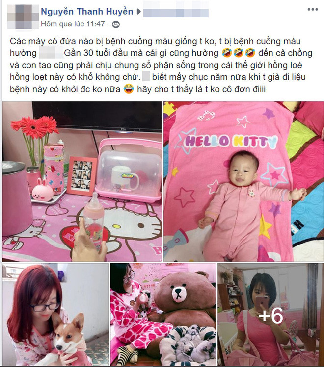 Chứng cuồng một màu sắc hoặc một nhân vật nào đó không phải quá xa lạ trong giới trẻ. Thế nhưng nghiện đến nỗi nhuộm hồng cả cuộc sống của chồng và con trai thì không phải ai cũng vậy. Mới đây trên một diễn đàn lớn, chia sẻ của một người phụ nữ về việc yêu thích màu hồng thu hút sự quan tâm của cộng đồng mạng.