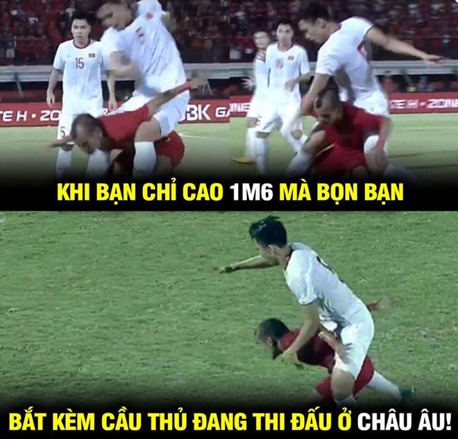 Nỗi khổ của cầu thủ Riko khi phải đối đầu với Văn Hậu.