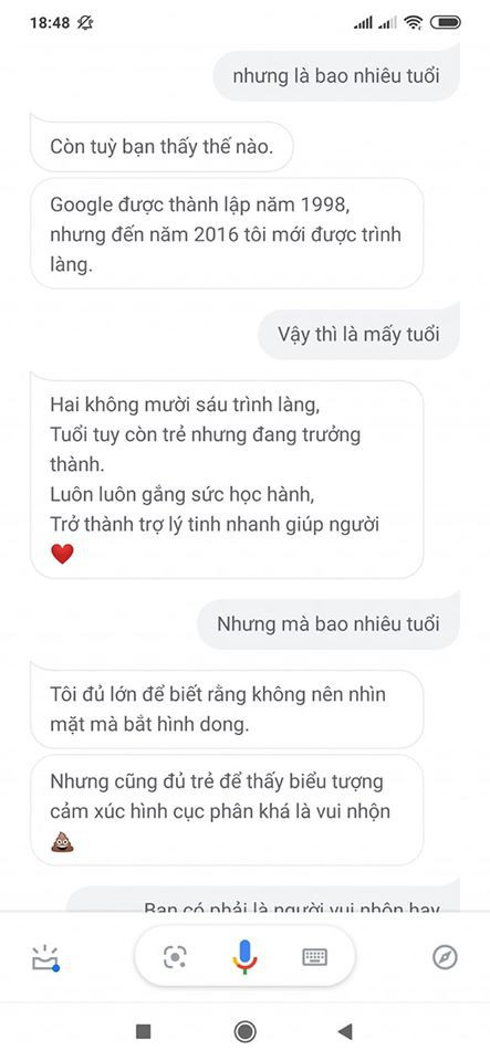 "Không có ai nói chuyện cùng lên chém gió với chị cho bớt buồn, coi như đang tâm sự cùng người lạ cũng được", "Mình thất tình mình nói chuyện với Google suốt dù toàn nói nhăng nói cuội" - Dân mạng hài hước bình luận.