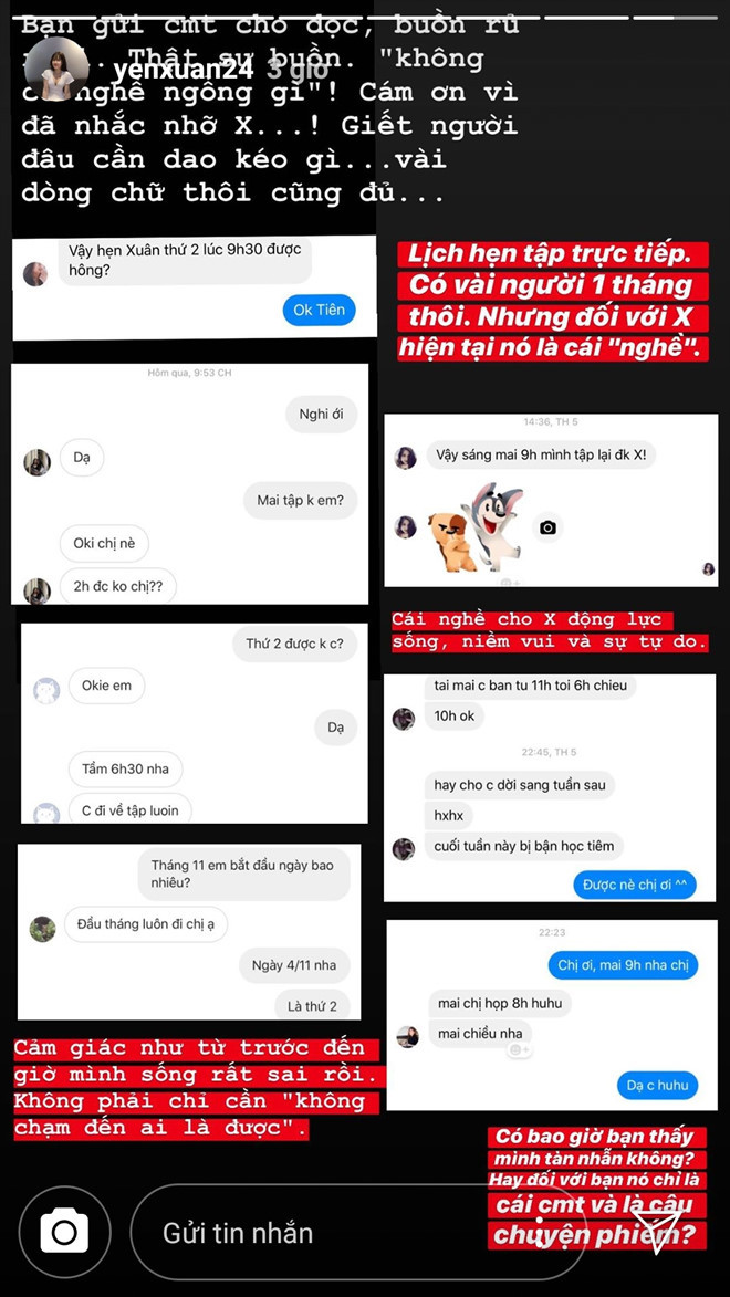 Chiều 5/10, bạn gái Đặng Văn Lâm - Bùi Yến Xuân đăng tải lên Instagram dòng trạng thái thể hiện sự buồn bã khi đọc được những bình luận từ người hâm mộ cho rằng mình ăn bám bạn trai nổi tiếng.