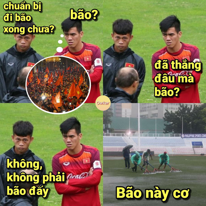 Trước trận khi trận đấu giữa U22 Việt Nam và U22 Singapore diễn ra, Manila gặp bão lớn có nguy cơ phải hoãn đấu. Thế những, bão đã không còn xa lạ với các học trò của HLV Park Hang-seo. Tuyết Thường Châu còn không ngại, sợ gì dăm ba cơn bão.
