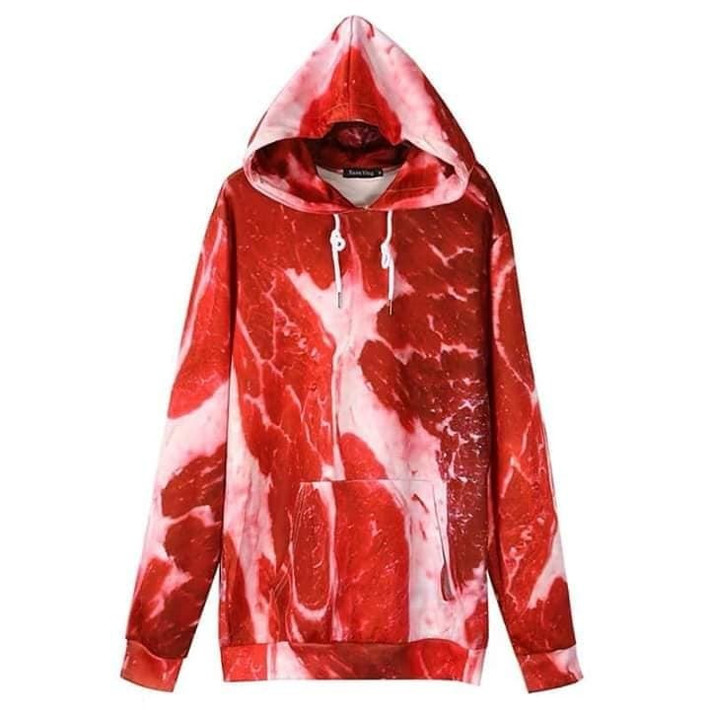 Không phải những chiếc áo hoodie mang thương hiệu Supereme, hiện tại áo có in hình thịt lợn thời bão giá mới là vật chứng minh độ sang chảnh, lắm tiền của người mặc.