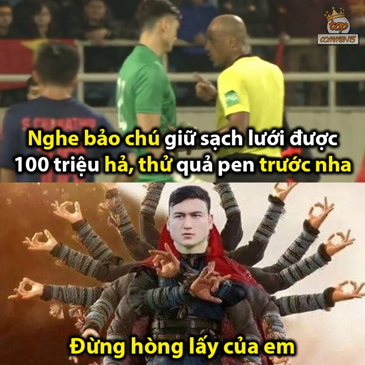 Văn Lâm cũng là cái tên được nhắc tới nhiều sau những pha cản phá bóng cực kỳ đẳng cấp. Có lẽ động lực của anh chính là 100 triệu?