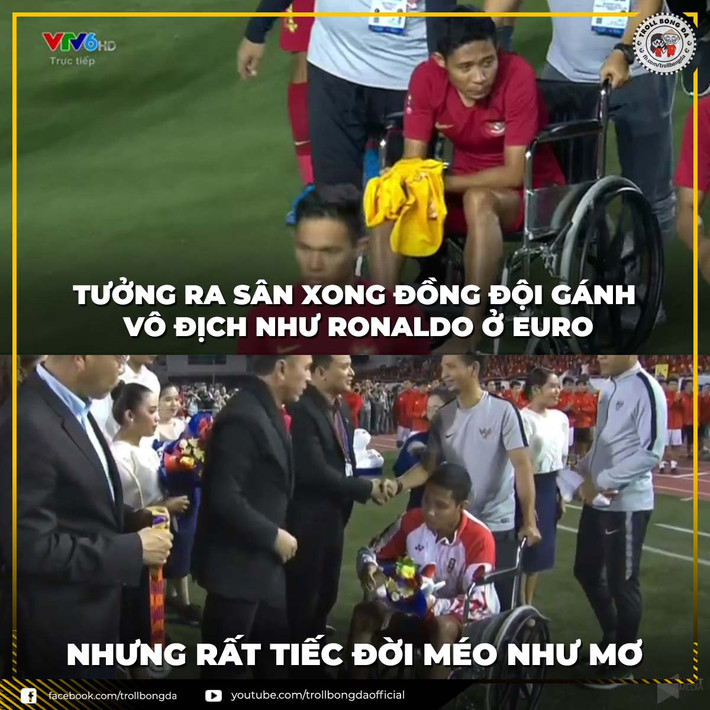 Cầu thủ đen nhất trận thuộc về cầu thủ của U22 Indonesia khi trận đấu bắt đầu chưa được bao lâu thì gặp chấn thương, ngồi xe lăn nhận huy chương bạc cay đắng.