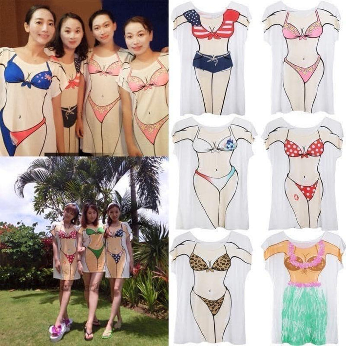 Netizen cũng đã tìm ra những trang phục cực độc đáo cho hội bạn thân du lịch năm nay. Khi bạn muốn mặc bikini nhưng lại không muốn khoe da thịt.