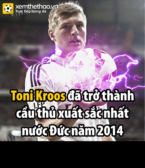 Với đóng góp to lớn của mình trong chức vô địch của ĐT Đức tại World Cup và Real Madrid của mùa giải qua, Toni Kroos xứng đáng là cầu thủ xuất sắc nhất quốc gia này.