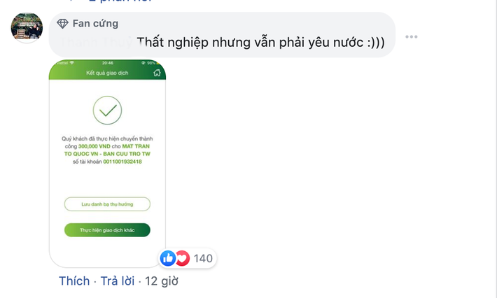 Hưởng ứng lời kêu gọi của Thủ tướng Nguyễn Xuân Phúc về việc chung tay với chính phủ đẩy lùi Covid-19, nhiều diễn đàn lớn trên mạng xã hội đã lên tiếng mong muốn mỗi người góp chút sức mọn để đồng hành cùng Tổ quốc trong hoàn cảnh khó khăn. Việc làm này được rất nhiều người hưởng ứng, từ sinh viên, công chức tới...thanh niên.