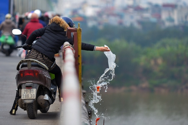 Cứ mỗi năm, vào ngày 23 tháng Chạp, tức là ngày tiễn ông Công ông Táo về trời, người dân lại nô nức cúng bái, mua cá chép vàng đem ra sông, hồ, ao thả với ý nghĩa để Táo Quân cưỡi lên trời vừa để phóng sinh. Thế nhưng những ý nghĩa tốt đẹp thì ít mà hình ảnh xấu xí lại xuất hiện tràn ngập trên mạng xã hội khiến cộng đồng ngán ngẩm.