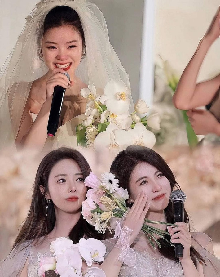Cả cô dâu và những người phụ dâu đều rất xúc động.