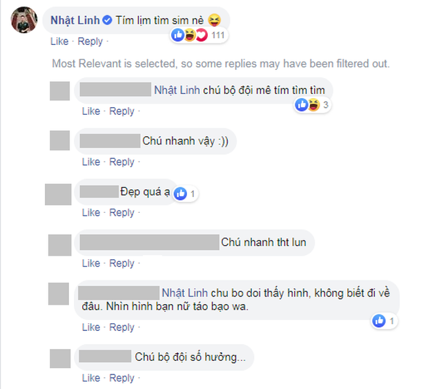 Anh chàng Nhật Linh đã nhanh chóng thả "tim" và để lại dòng bình luận : "Tím lịm tìm sim nè" dù hình ảnh chỉ mới đăng lên chưa lâu.