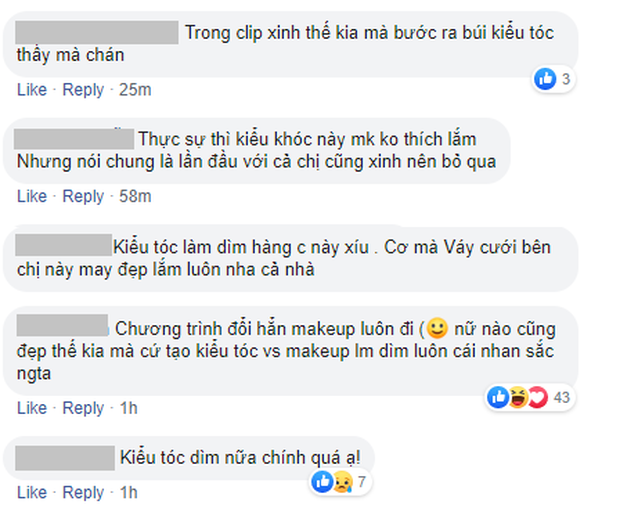 Bên dưới phần bình luận, nhiều người cho rằng Diễm Quỳnh trông vẫn xinh nhưng trang phục, kiểu tóc khiến cô bị "dìm hàng" khá nhiều. Bên cạnh đó, ekip chương trình "Người ấy là ai" cũng bị chỉ trích vì kém chăm chút cho nữ chính.