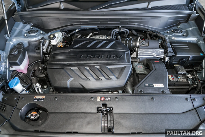 Động cơ xăng Lambda II 3.8L GDI V6 hút khí tự nhiên cho công suất tối đa 291 mã lực tại 6.000 v/ph và mô-men xoắn cực địa 355 Nm tại 5.200 v/ph. Trong khi động cơ diesel R2.2 CRDi cho công suất tối đa 197 mã lực tại 3.800 v/ph và mô-men xoắn cực đại 440 Nm từ 1.750 – 2.750 v/ph
