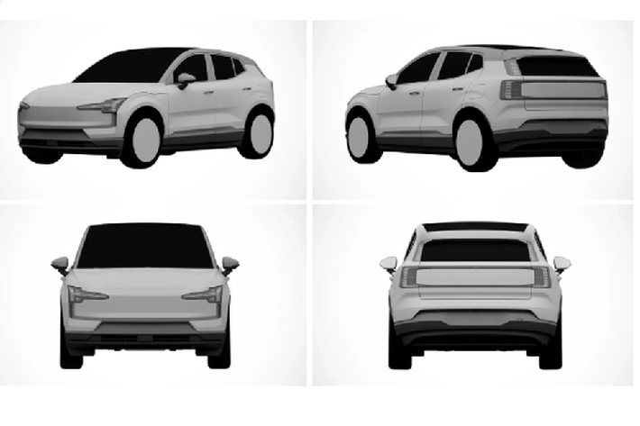 Hình ảnh bằng sáng chế được đăng tải trên diễn đàn Cochespias của Tây Ban Nha cho thấy Volvo EX30 có thiết kế ngoại thất vay mượn khá nhiều từ mẫu xe đàn anh EX90 với cụm đèn LED định vị Thor's Hammer và đèn hậu chữ L đặc trưng. Không chỉ vậy, không gian nội thất của mẫu SUV này cũng khá giống EX90 với màn cảm ứng dạng dọc khổ lớn đặt giữa bảng táp-lô, cần số nằm ở cột vô lăng, ghế bọc vải len.