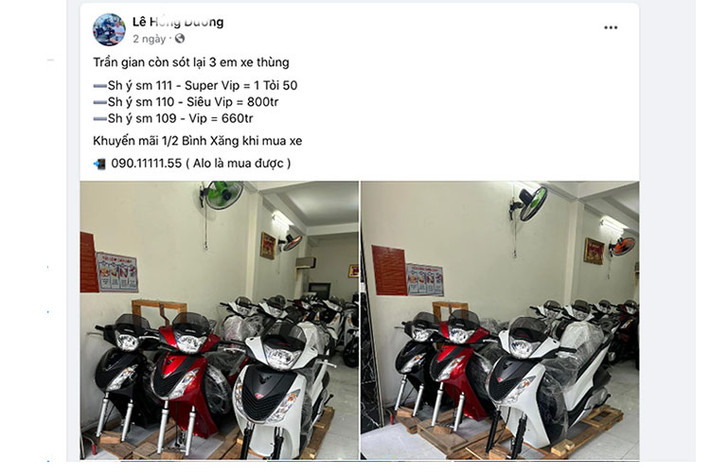 Mới đây, cả dàn xe ga Honda SH 150i đời 2012 nhập Ý đã được một cửa hàng xe máy tại TP HCM rao bán trên mạng xã hội với, mức giá cho chiếc đắt nhất lên đến 1,5 tỷ đồng, những chiếc còn lại có giá 600 và 800 triệu đồng. Điều này đã thu hút rất nhiều sự chú ý từ cộng đồng đam mê xe máy tại Việt Nam.