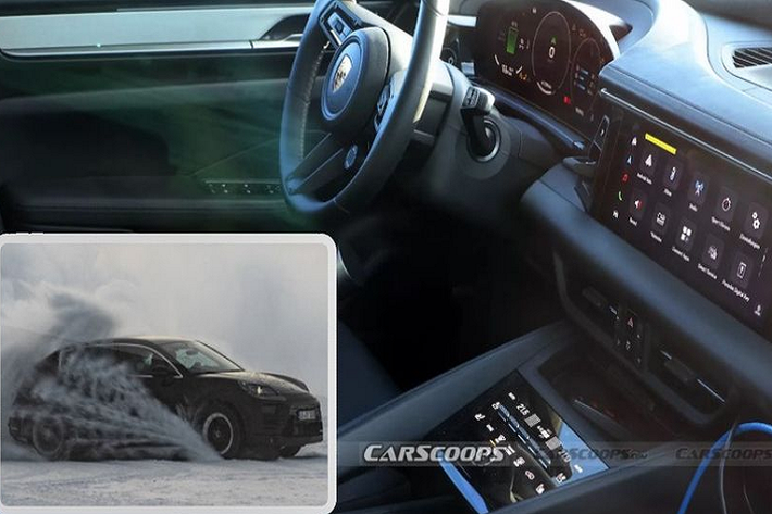 Hình ảnh chạy thử của Porsche Macan thuần điện cho thấy đồng hồ kỹ thuật hiển thị thông tin dung lượng pin ở mức 82% tương ứng với quãng đường xe có thể di chuyển tiếp là 234km.