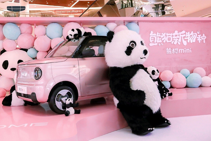 Ra mắt trong một trung tâm thương mại tại thành phố Hàng Châu, tỉnh Chiết Giang, Trung Quốc, Geely Panda Mini EV sở hữu kích thước khá nhỏ, bao gồm chiều dài 3.065 mm, chiều rộng 1.522 mm, chiều cao 1.600 mm và chiều dài cơ sở 2.015 mm. Tương tự Wuling Hongguang Mini EV, Geely Panda Mini EV cũng được thiết kế theo phong cách kei car của Nhật Bản nên có chiều cao khá nổi bật.
