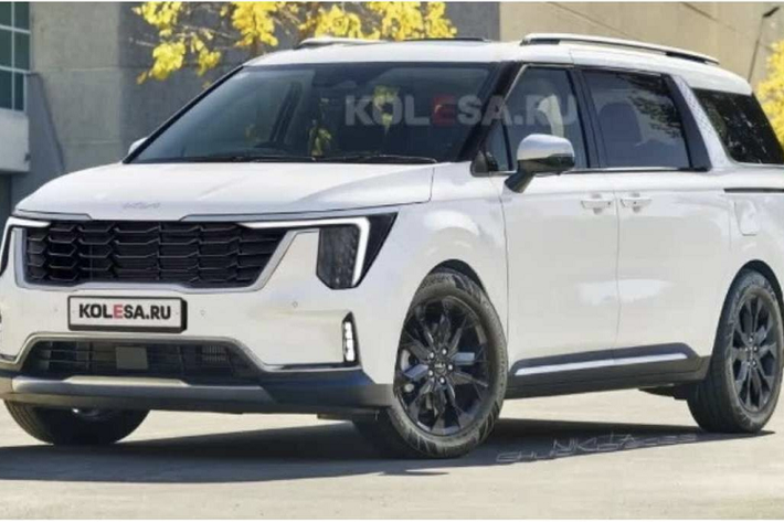 Kia Carnival 2024 mới là bản nâng cấp giữa vòng đời, dự kiến sẽ ra mắt vào năm sau. Theo đó, xe sẽ mang ngôn ngữ thiết kế mới nhất của hãng, đồng thời có thêm tùy chọn động cơ hybrid.