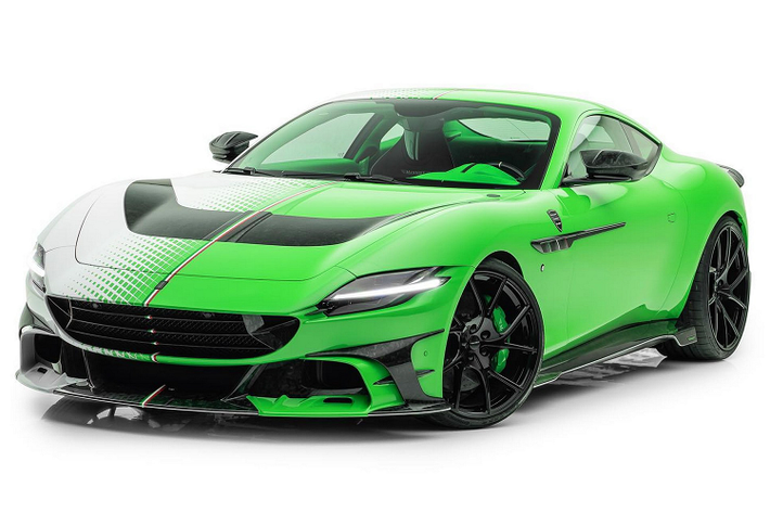 Điểm đặc biệt nhất trên chiếc Ferrari Roma hàng độc này chính là lớp áo ngoại thất hai tông màu trắng - xanh nổi bật, đường chuyển màu dọc theo xe với họa tiết độc đáo. Khoang nội thất của mẫu xe cũng được trang trí với vật liệu da cao cấp màu xanh lá cây nổi bật và thực sự khác biệt.