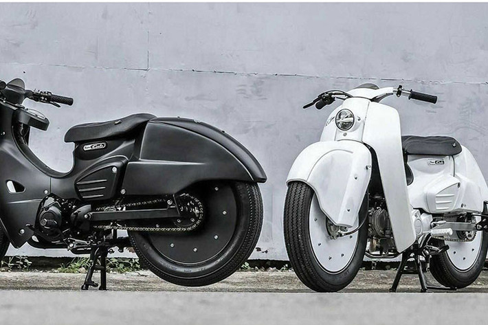 Đi kèm với đó là một bộ lốp lớn hầm hố. Ngoài ra, một số chi tiết nguyên bản của chiếc Super Cub vẫn được hãng giữ lại, chỉ tinh chỉnh nhìn gọn gàng, thanh thoát hơn.