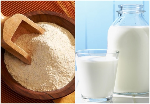 Ngoài ra, bạn có thể trộn bột mì với sữa tươi và bột nghệ và đắp lên vùng ria mép. Ảnh hoaanhdao.