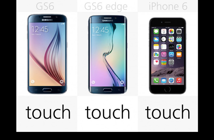 Cảm biến vân tay: Không như cảm biến đời 2014, cảm biến vân tay trên bộ đôi Galaxy S 2015 sẽ cho phép chạm, không cần phải quẹt như trước. Còn cảm biến Touch ID của Apple từ trước đến nay luôn là chạm.