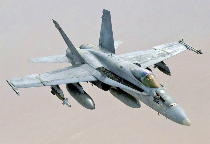 F/A-18E Super Hornet gần giống với F-5E có từ thời chiến tranh Việt Nam; F/A-18E sẽ thay thế tiêm kích chiếm ưu thế trên không F-14 Tomcat hạng nặng trên các tàu sân bay lớp Nimitz của Hải quân Mỹ.